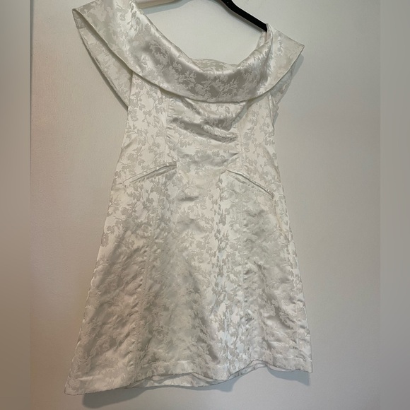 BHLDN White Mini floral Dress Bridal - Picture 3 of 13